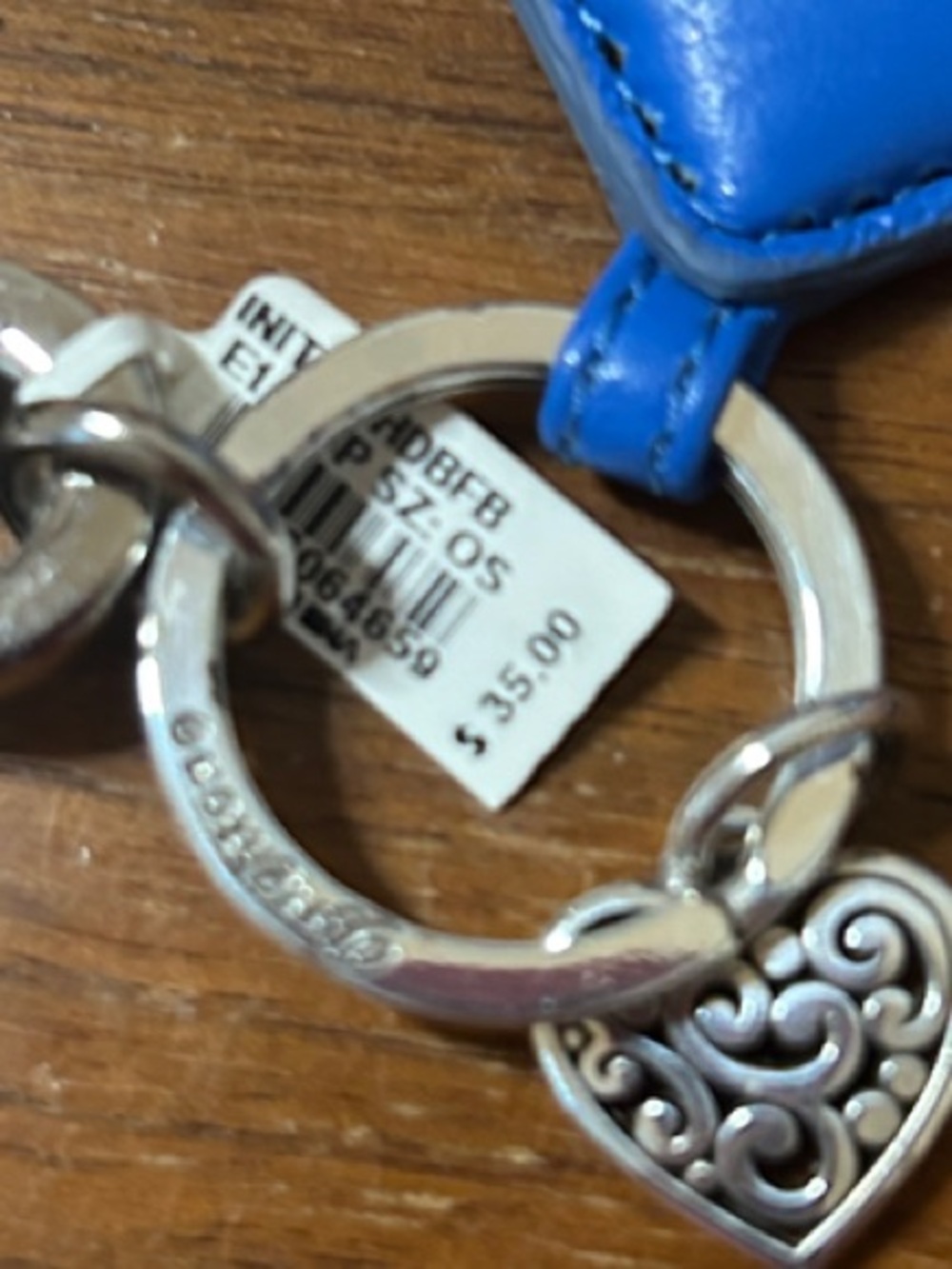 Brighton Blue Leather Keyring with Silver Accents - Picture 5 of 8